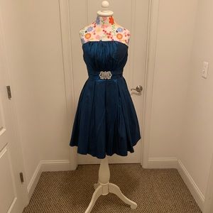 Ocean Blue Iridescent Prom Dress